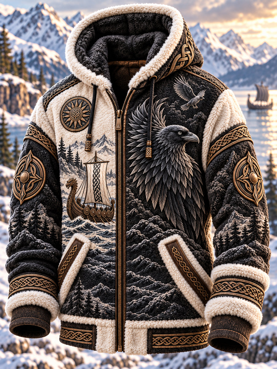 Herre Viking Art komposit fleecejakke