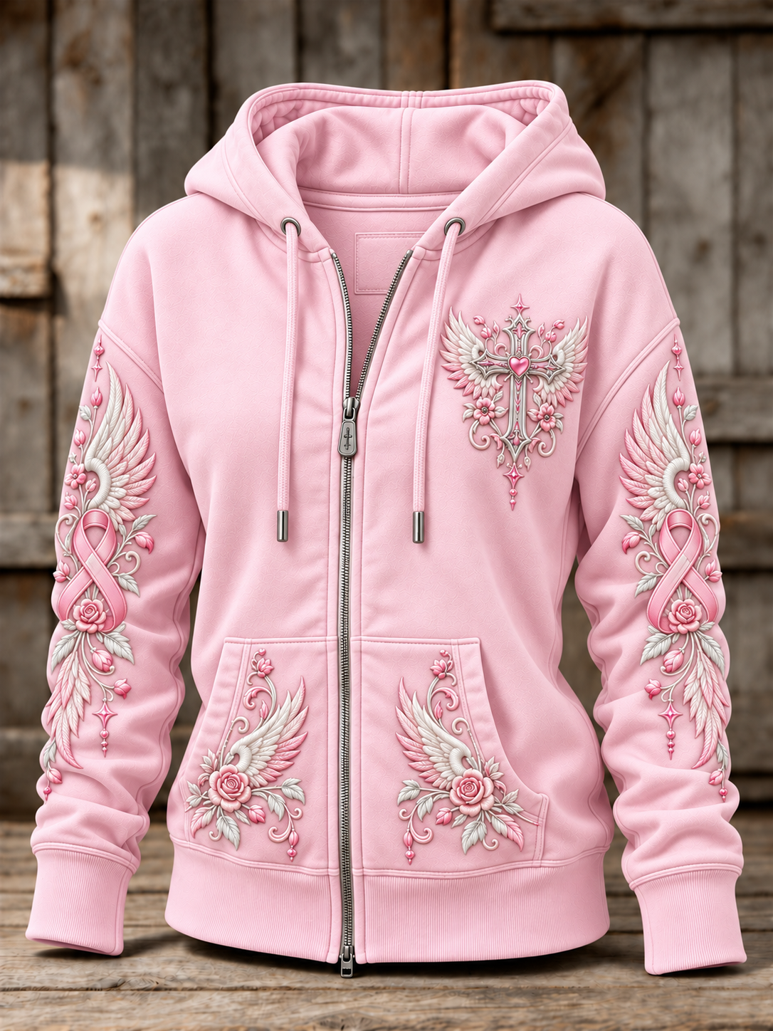 Kvinders brystkræft Zip-Up Hoodie Zip-Up
