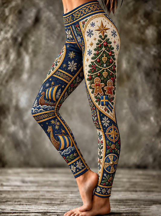 Kvinnors jultryckta Leggings