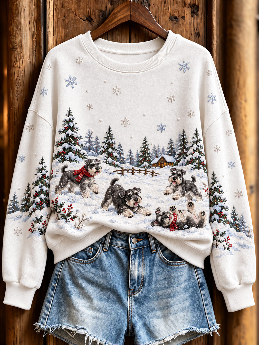 Kvinders Miniature Schnauzers mønster årsag til regelmæssige sweatshirt