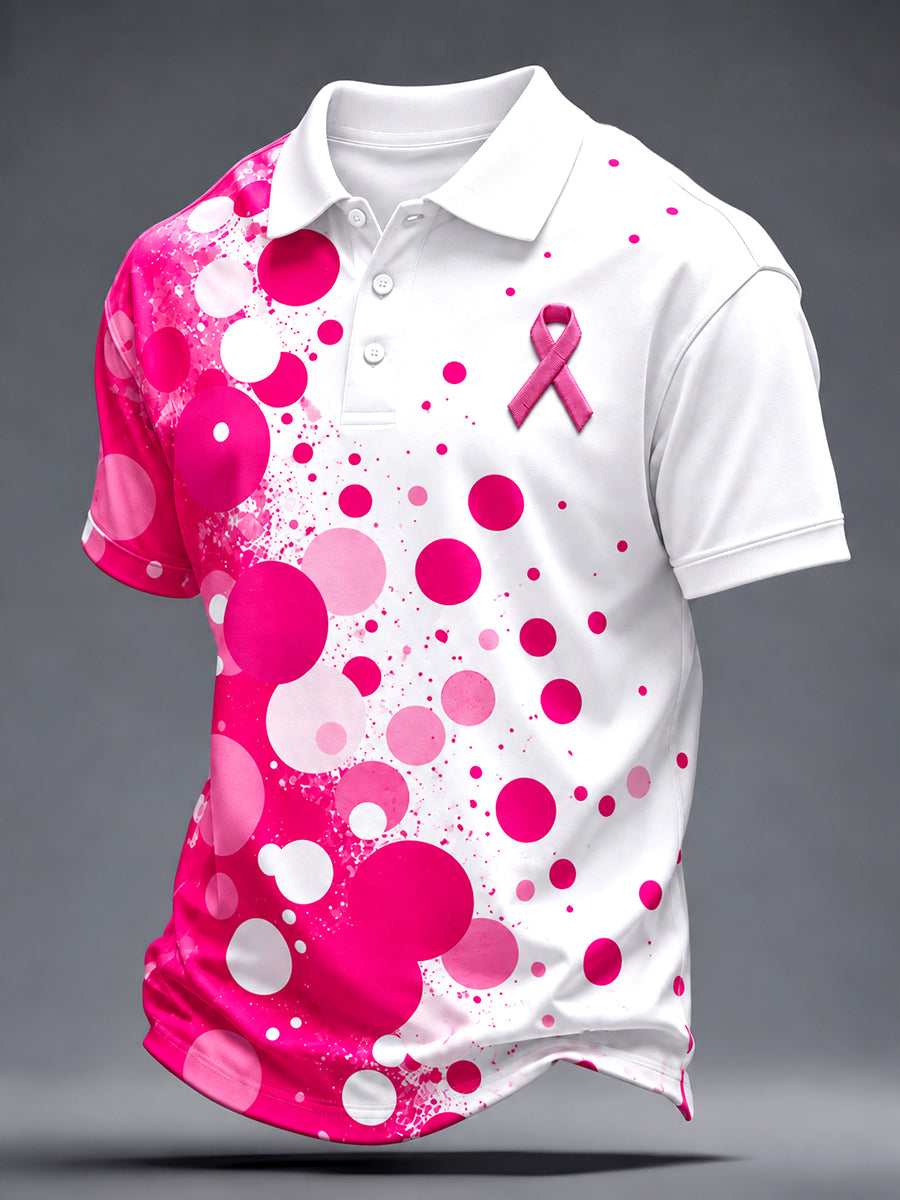 Mænds T-shirt med print: Ægte mænd bærer pink – Hjælp til brystkræftbevidsthed