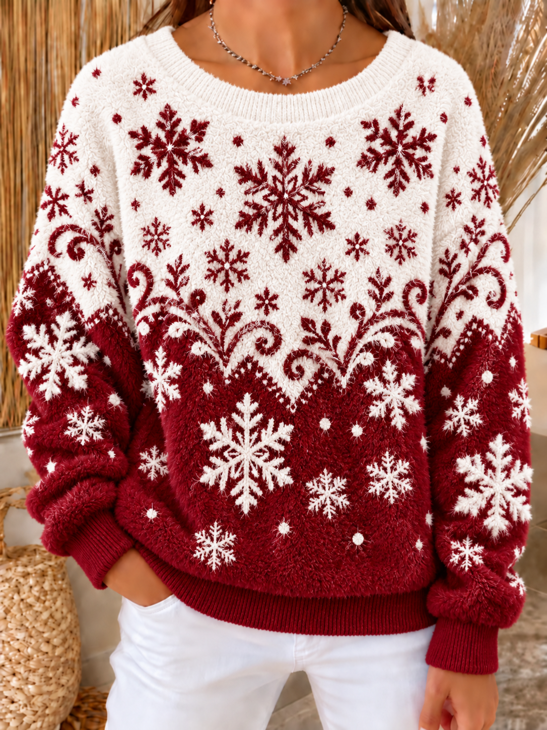 Kvinders jul Flannel Sweatshirt