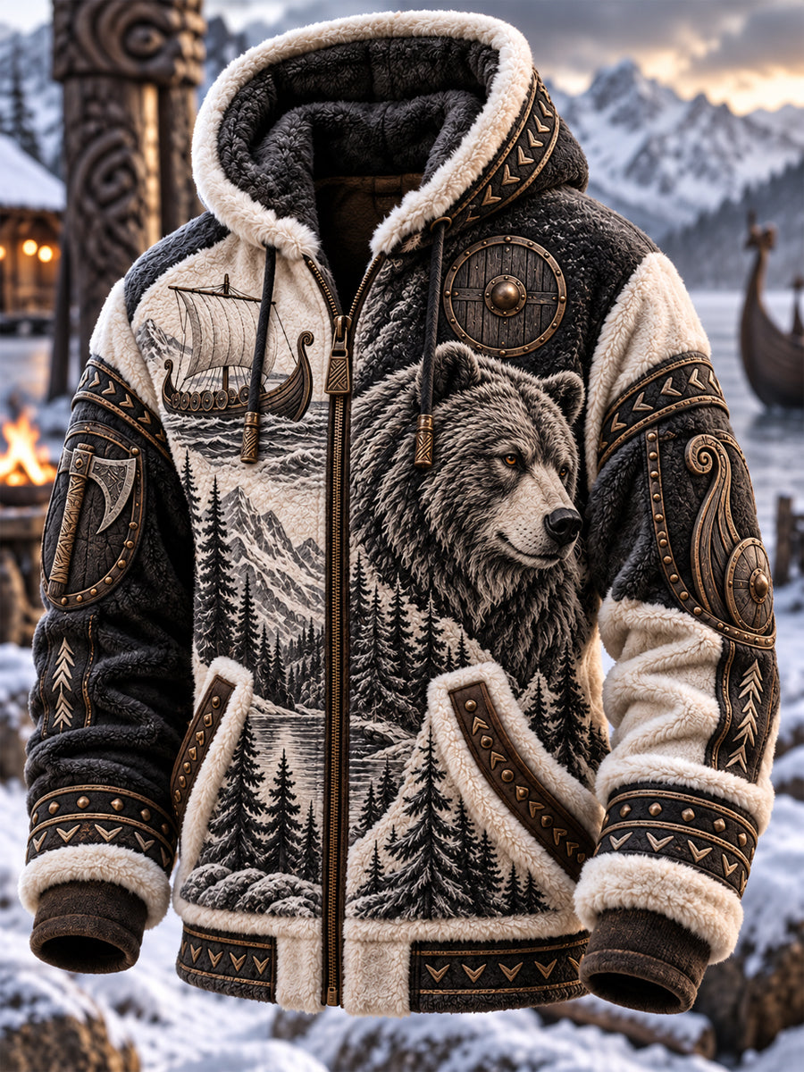 Herre Viking Kunst Flanelsjakke