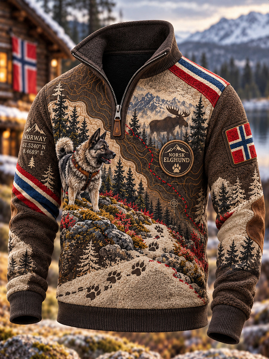 Herrens Norges jakt sesong Stand-kollar Langær-ærme-sweatshirt