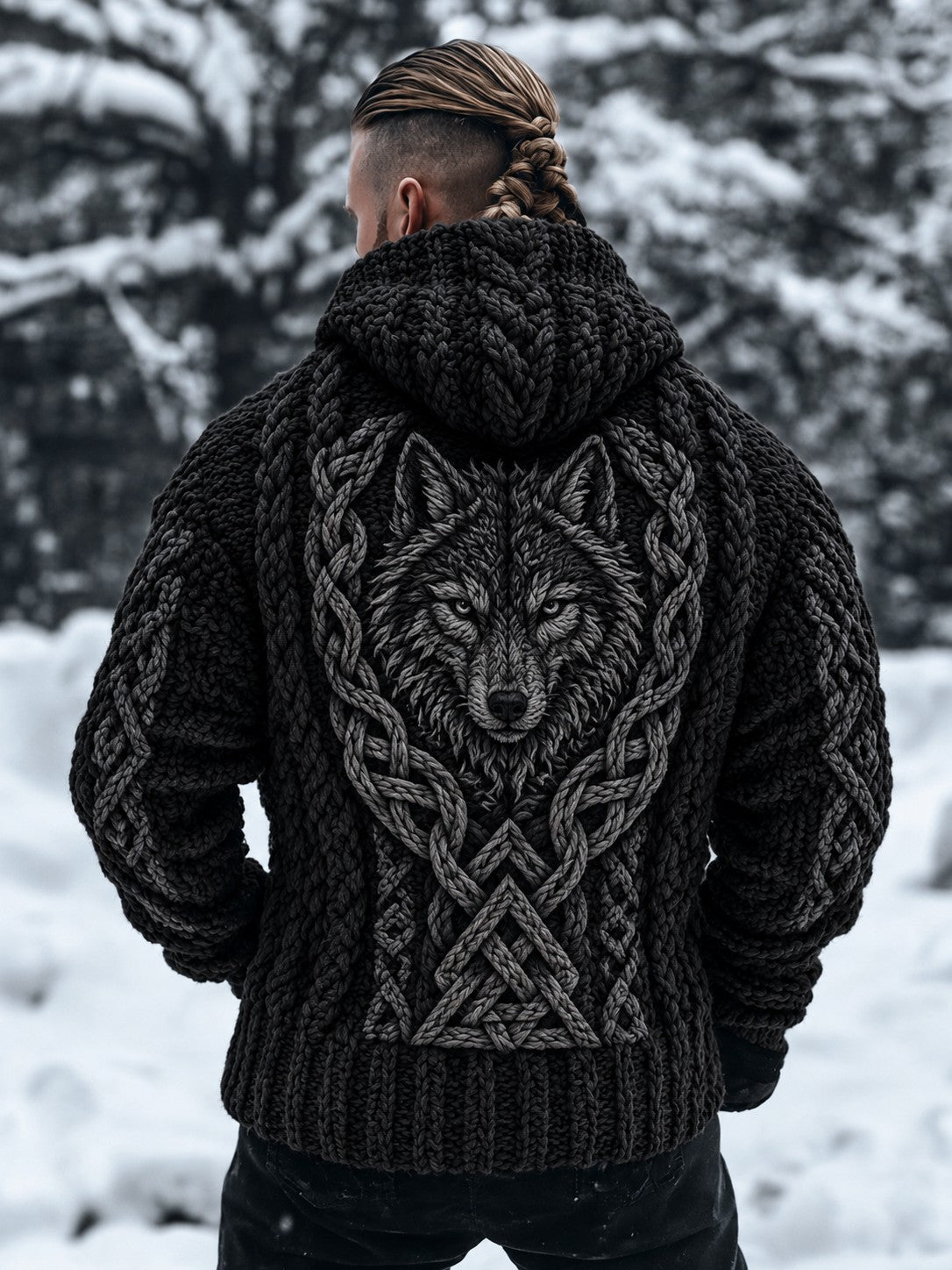 Mænds vikingemættet cardigan