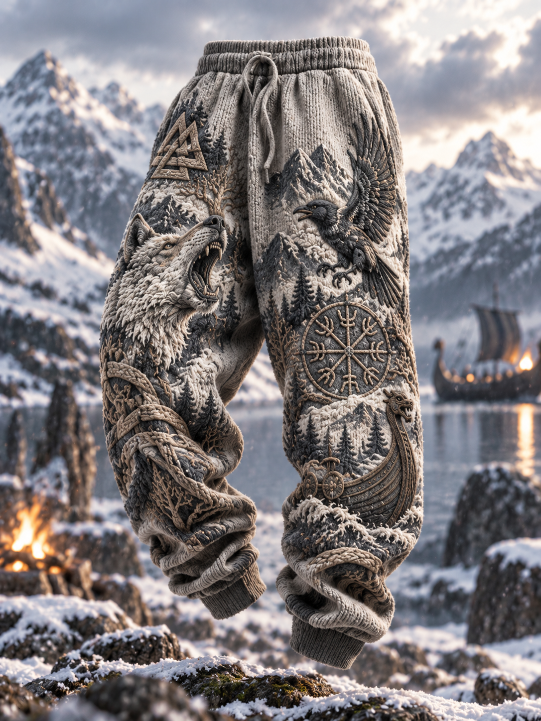 Mænds Vintage Viking nordiske mytologi Valknut Celtic Knud bukser