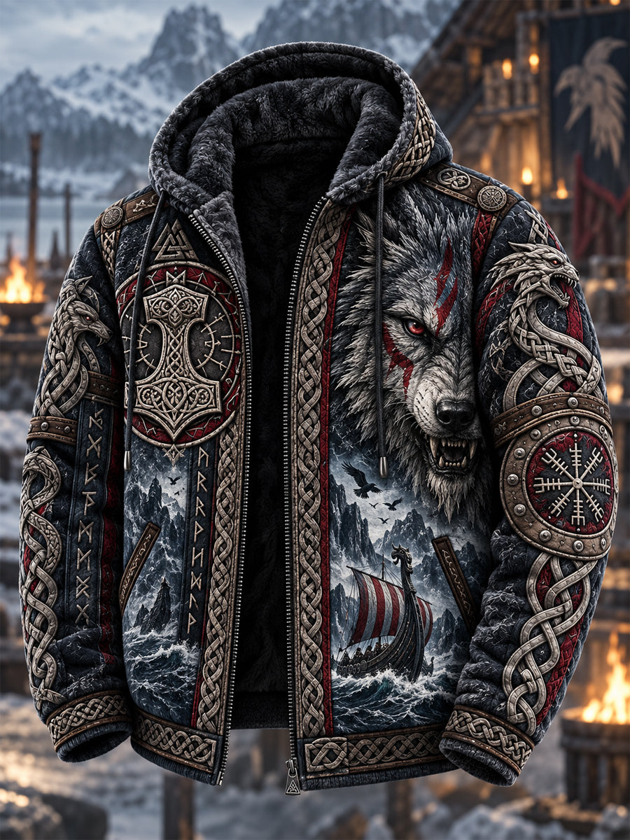 Herre Viking Art komposit fleecejakke