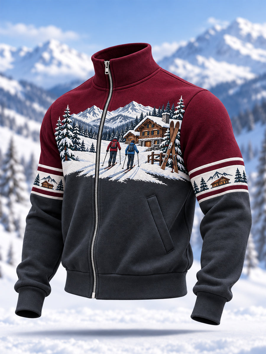 Menns skielskere klare for ski sesongen Casuelle lynlås-sweatshirt