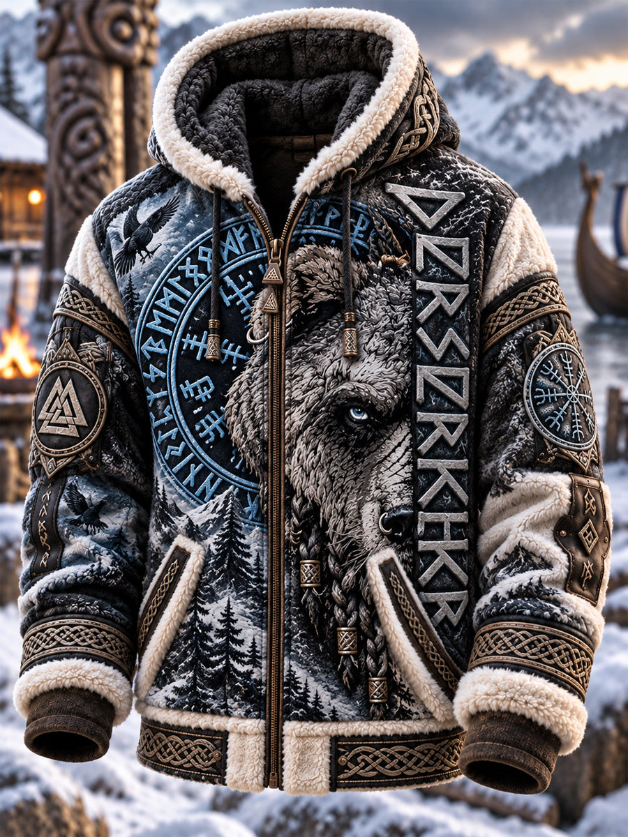 Herre Viking Kunst Flanelsjakke
