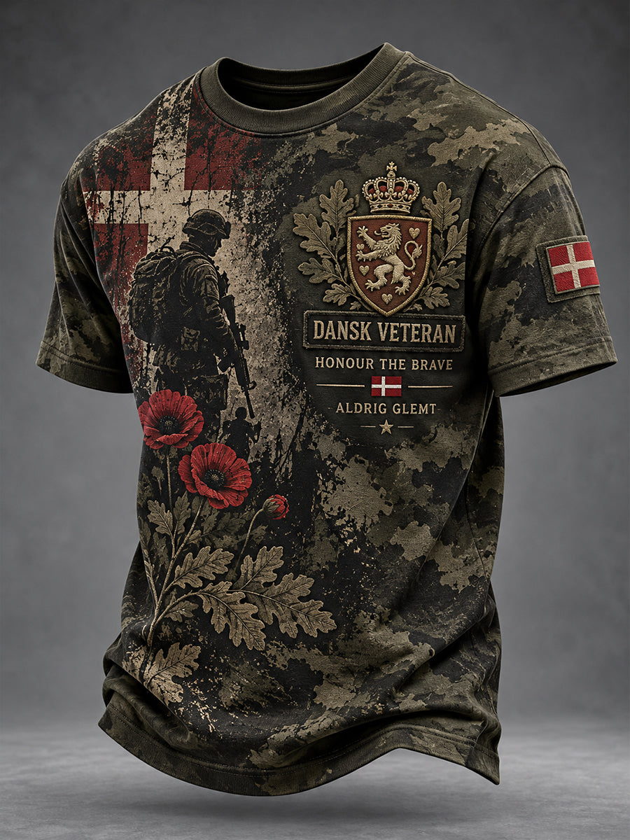 Mænds Kortærme T-shirt med Patriotiske mindeprints