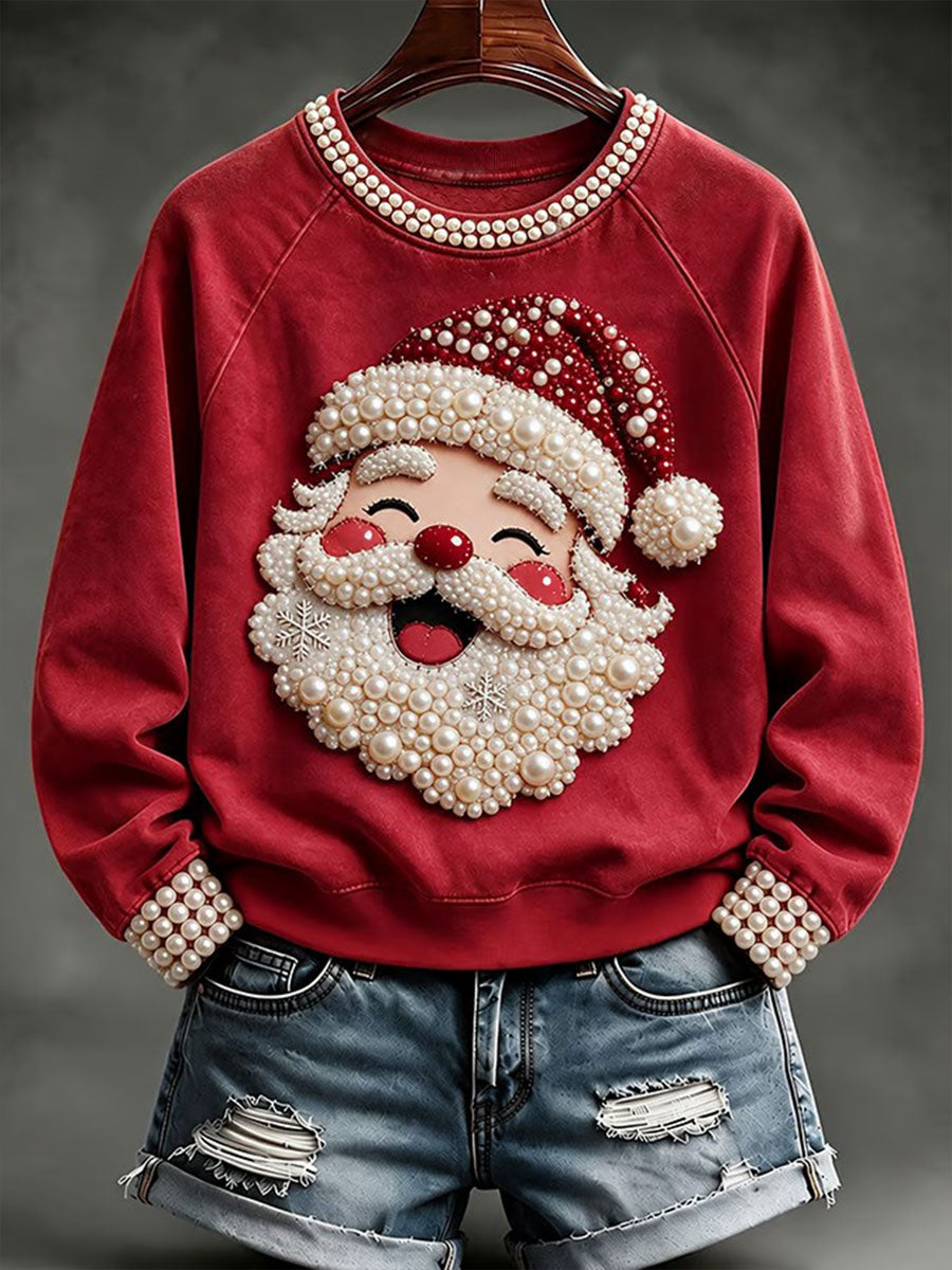 Kvinders Santa Print Sweatshirt