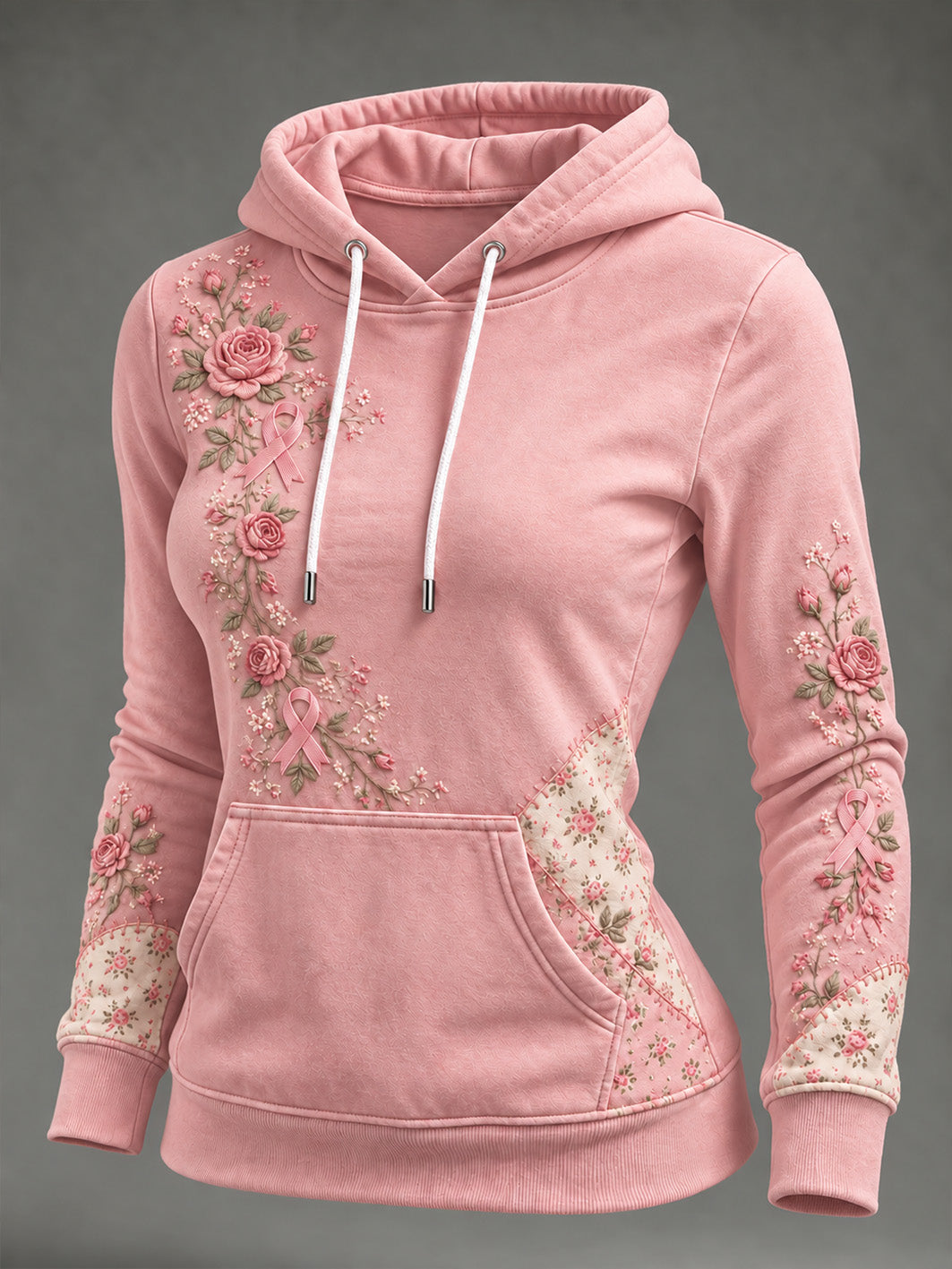 Kvinders Pink Rose og Pink Charity Ribbon Mønster