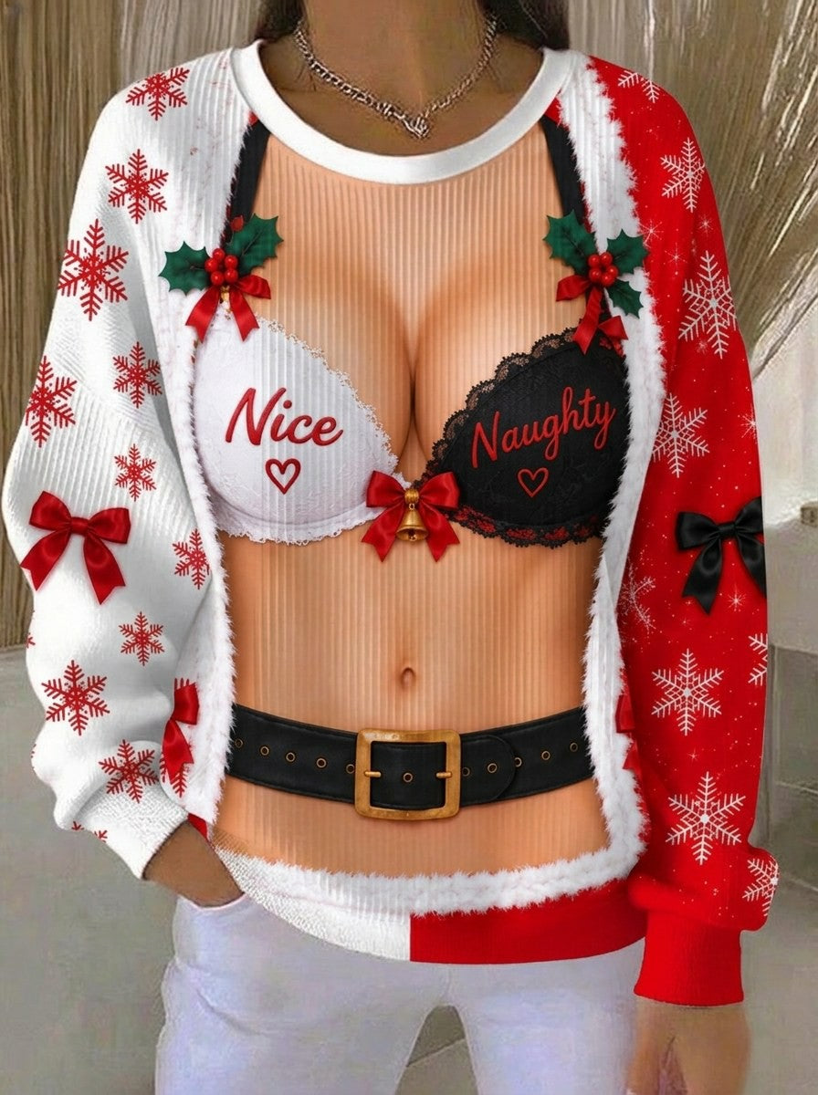 Kvinders sjov jul trykket sweatshirt