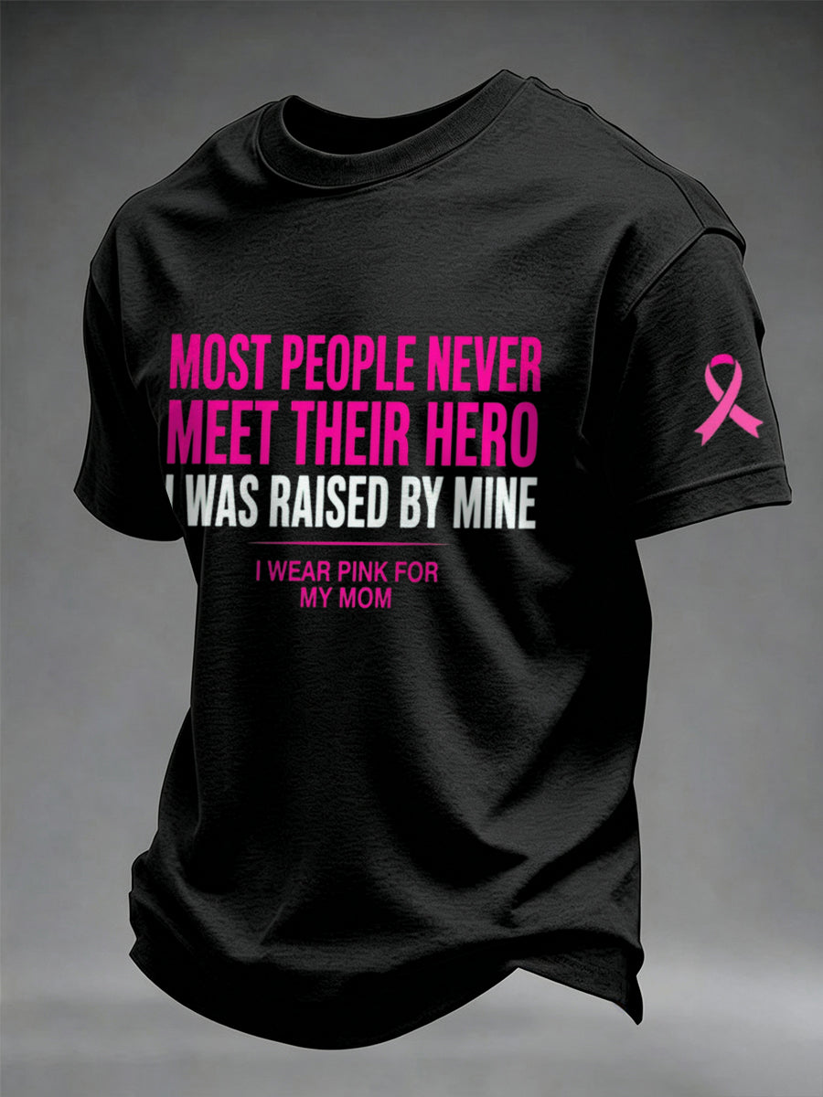 Mænds brystkræft bevidsthed Rigtige mænd bærer lyserød T-shirt