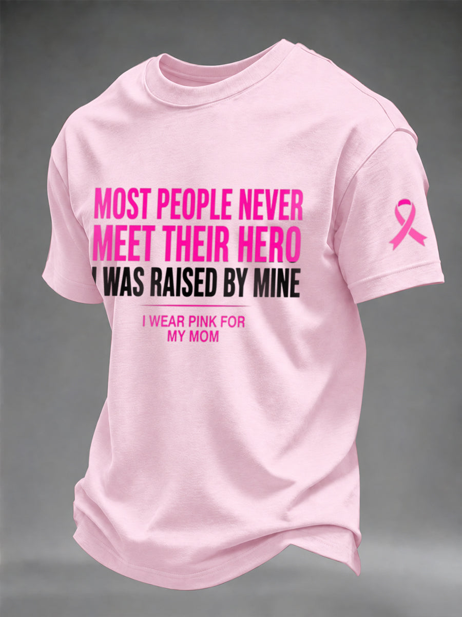 Mænds brystkræft bevidsthed Rigtige mænd bærer lyserød T-shirt