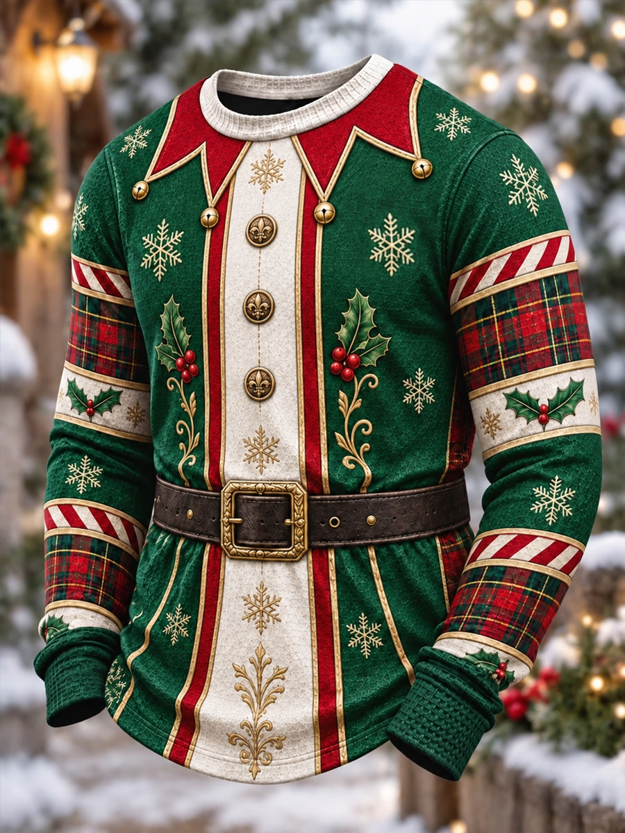 Mænds Christmas Vaffel Sweatshirt
