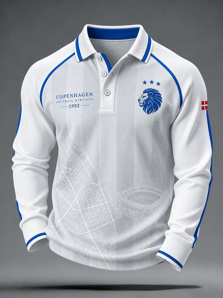 Mænds langærme Raglan-ærme Polo skjorte med mindehold-tema prints