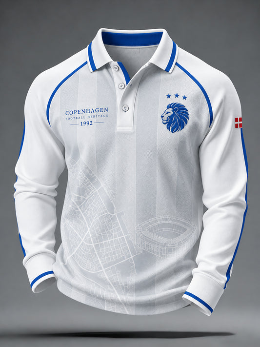 Mænds langærme Raglan-ærme Polo skjorte med mindehold-tema prints