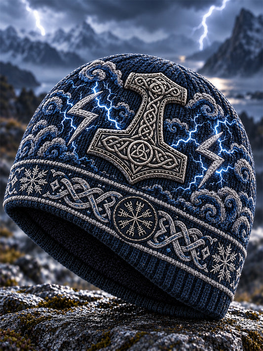 Unisex vikingisk nordisk varm kold strikket hue