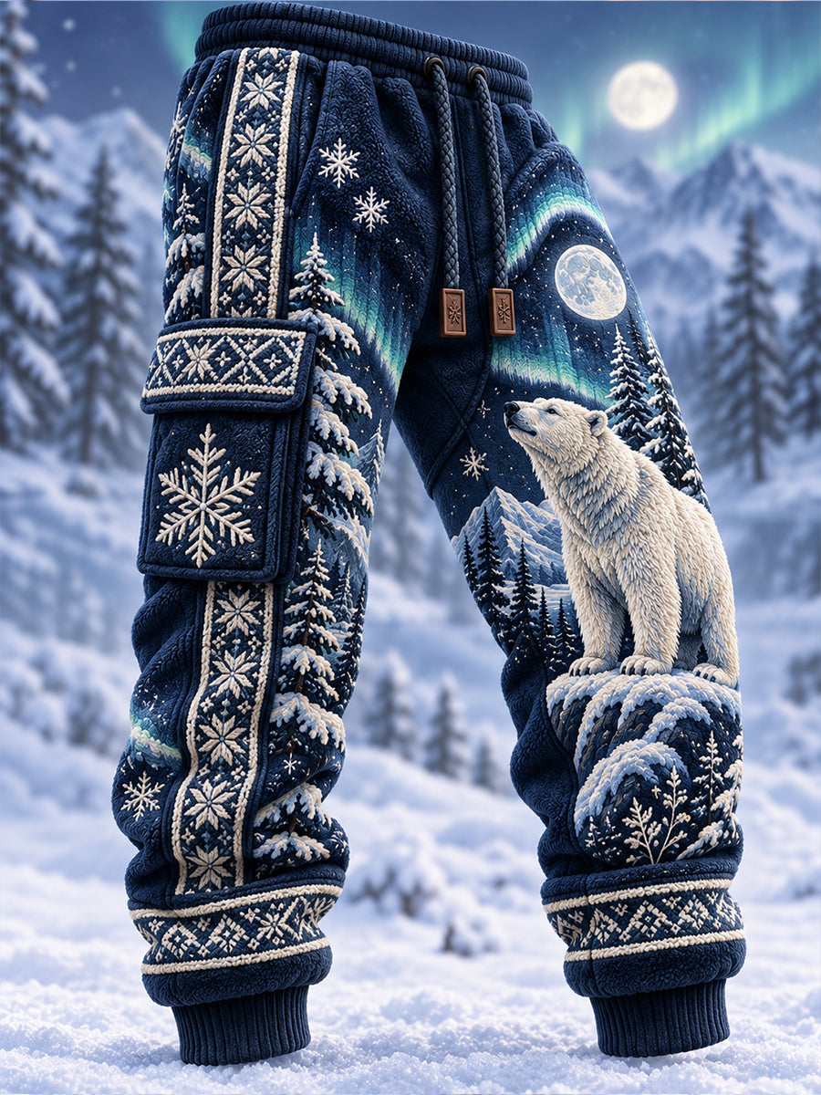 Mænds Nordic Forest Dyr Print Casual sweatpants Bukser