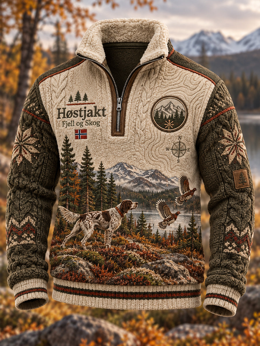 Norges jakt sesongen Skriv ut Casual Stand-kollar-weatshirt