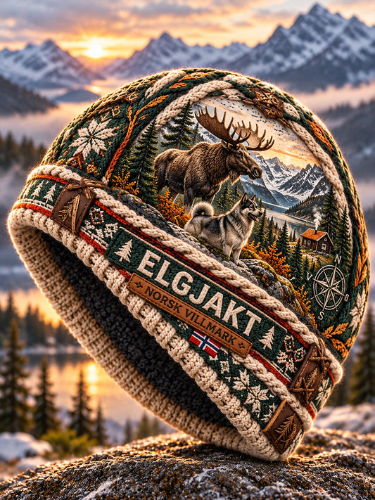 Unisex-hatt med Norges jaktsesong-motiv