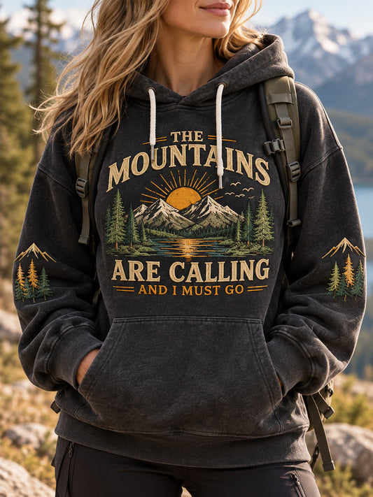 Kvinder The Mountains Are Calling And I Must Go vandrehættetrøje til elskere af casual stil