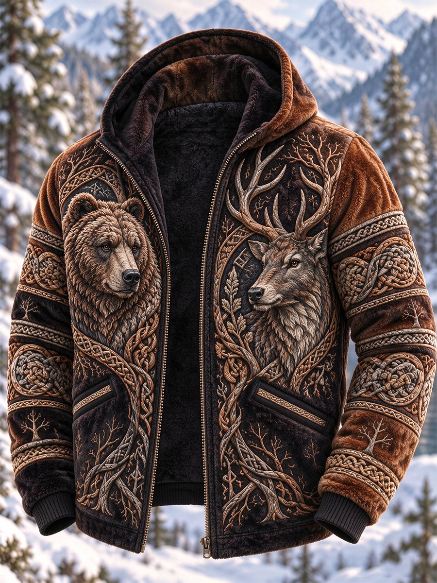 Herre Viking Art komposit fleecejakke