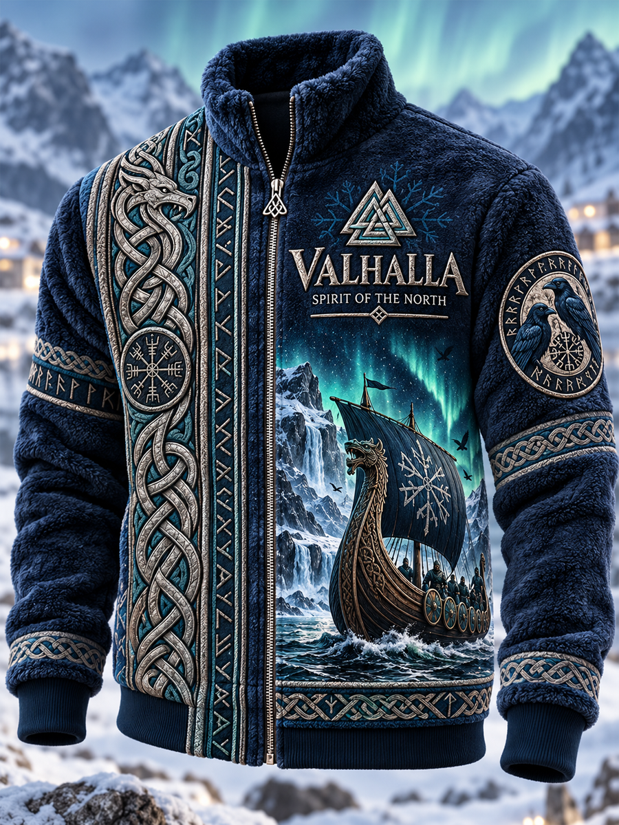 Herre Viking Kunst Flanelsjakke