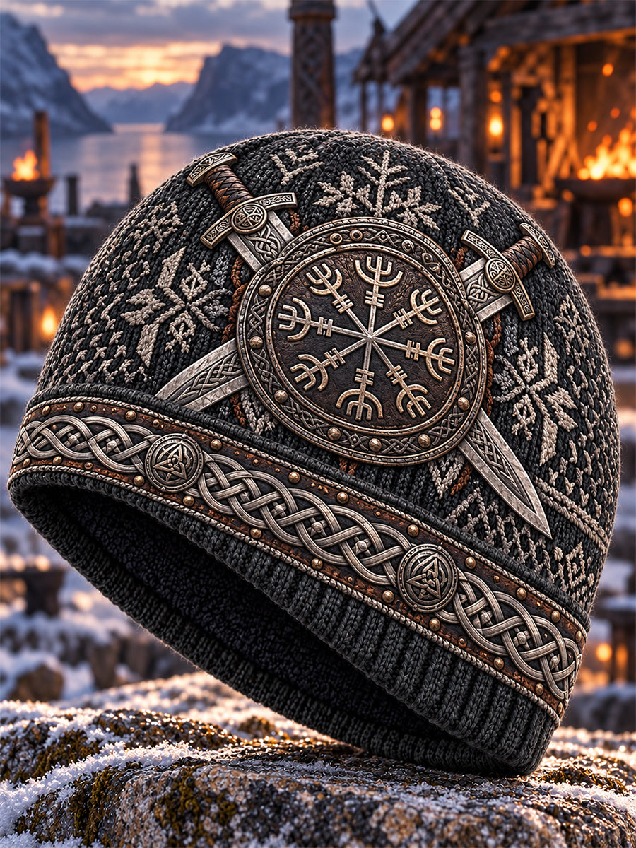 Unisex nordisk viking varm kold strikhue