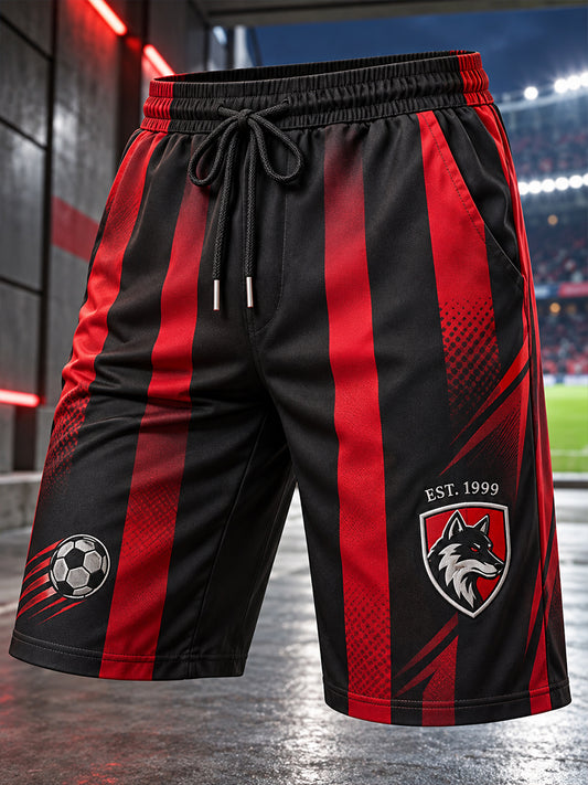 Mænds Sportshorts med fodbold-tema prints