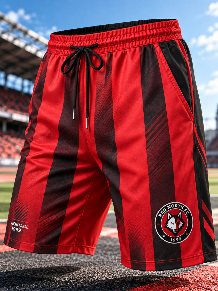 Herre sportsshorts med fodboldmotiver