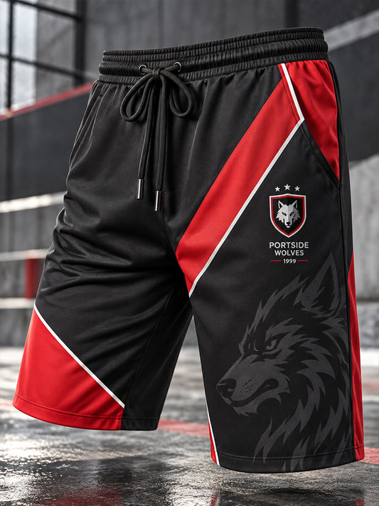 Herre sportsshorts med fodboldmotiver