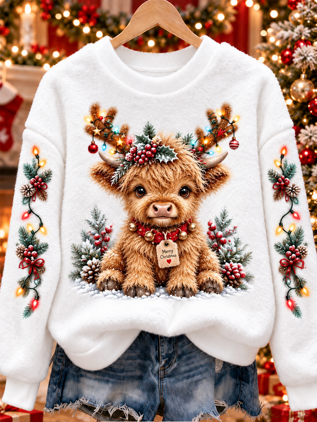 Kvinders jul Flannel Sweatshirt