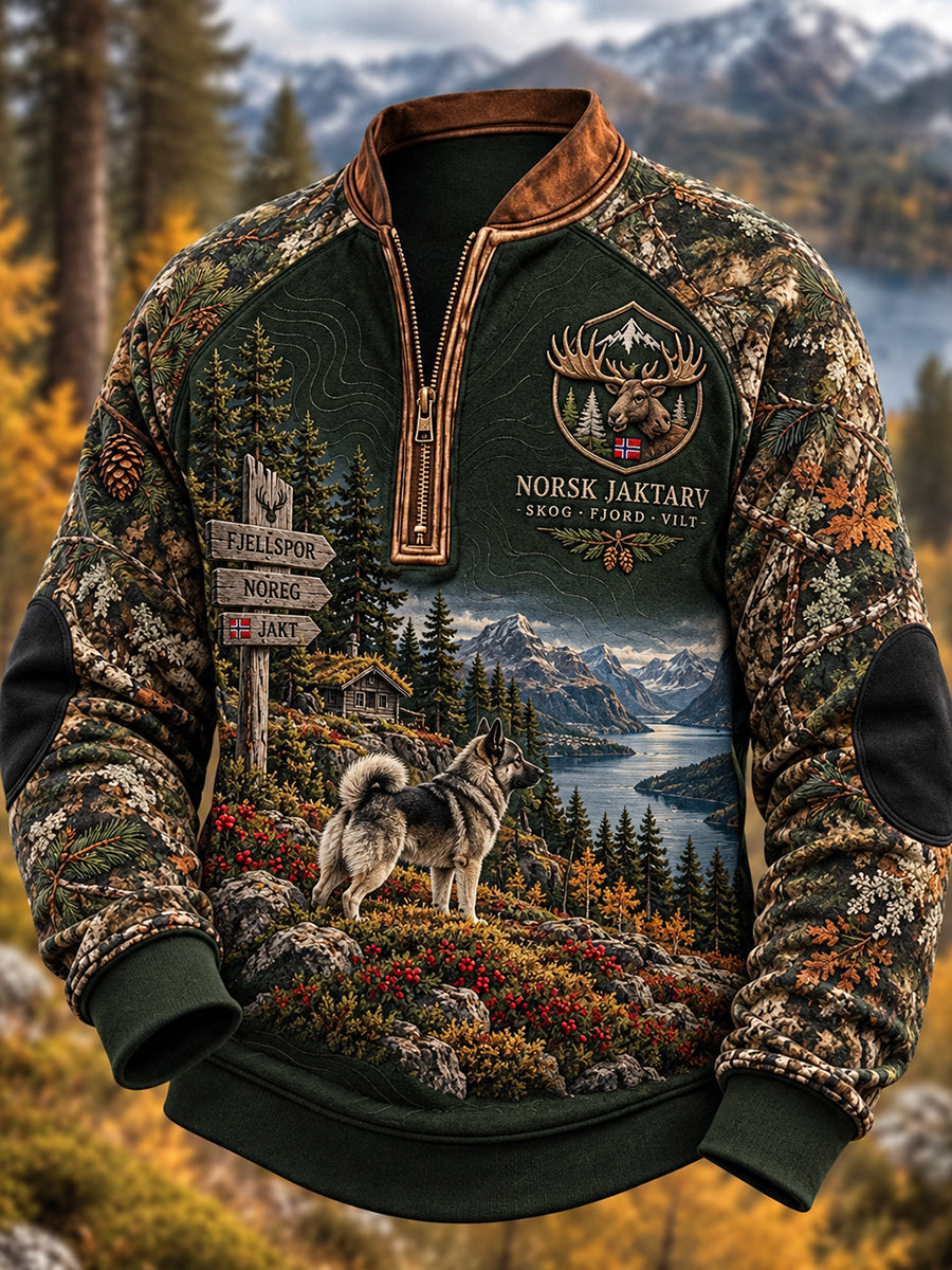 Menns norske jakt sesong Halv-Zip Henley Sweatshirt