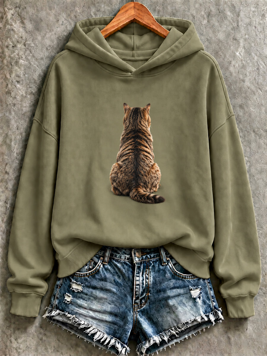 Kvinders søde sweatshirt med dyremotiv