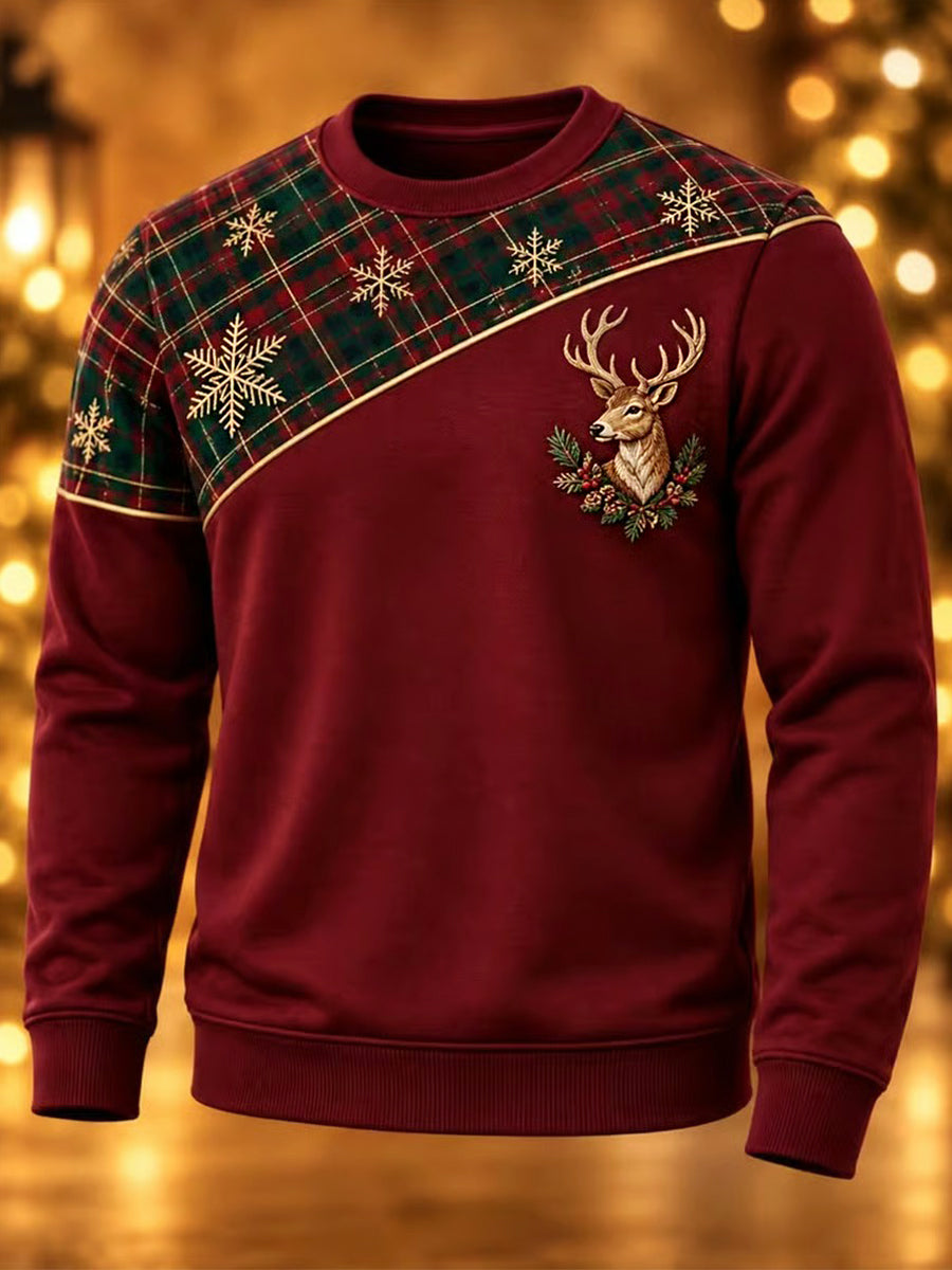 Mænds jul rensdyr Print Casual Sweatshirt