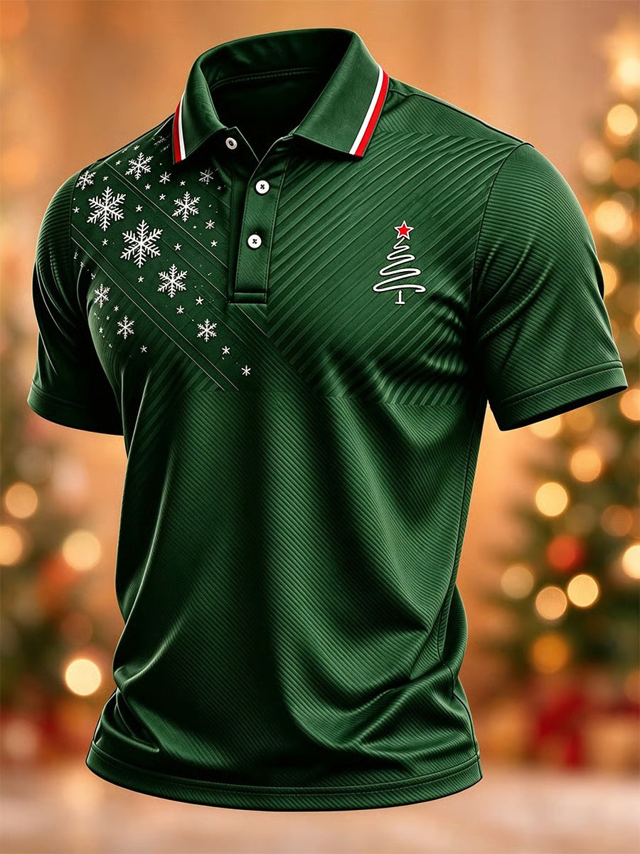 Mænds juletræ Print Casual Polo skjorte