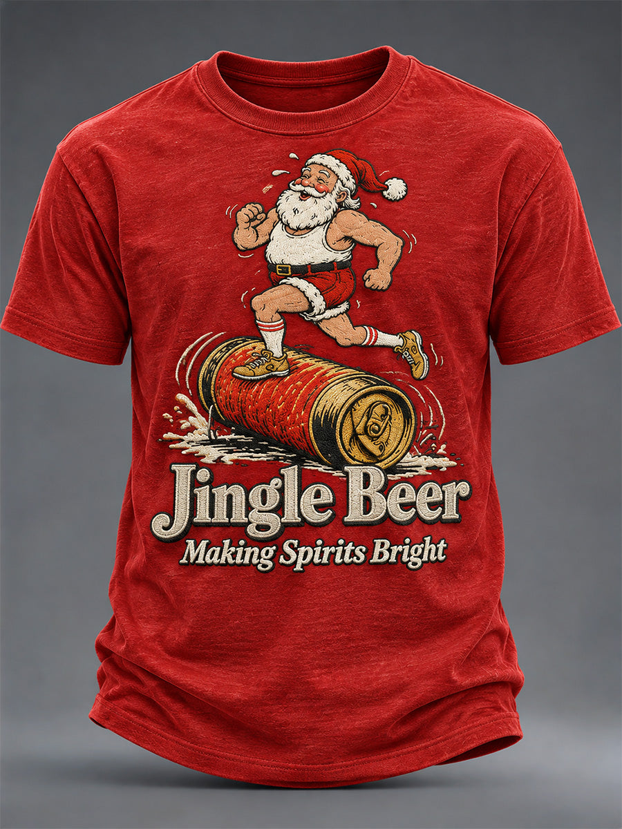 Mænds juleprintet t-shirt