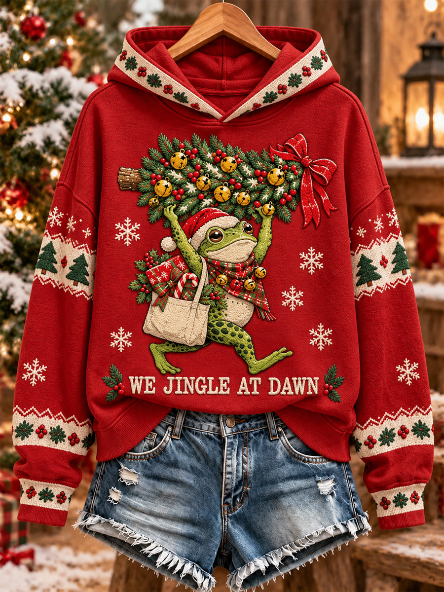 Kvinders juleprint-sweatshirt
