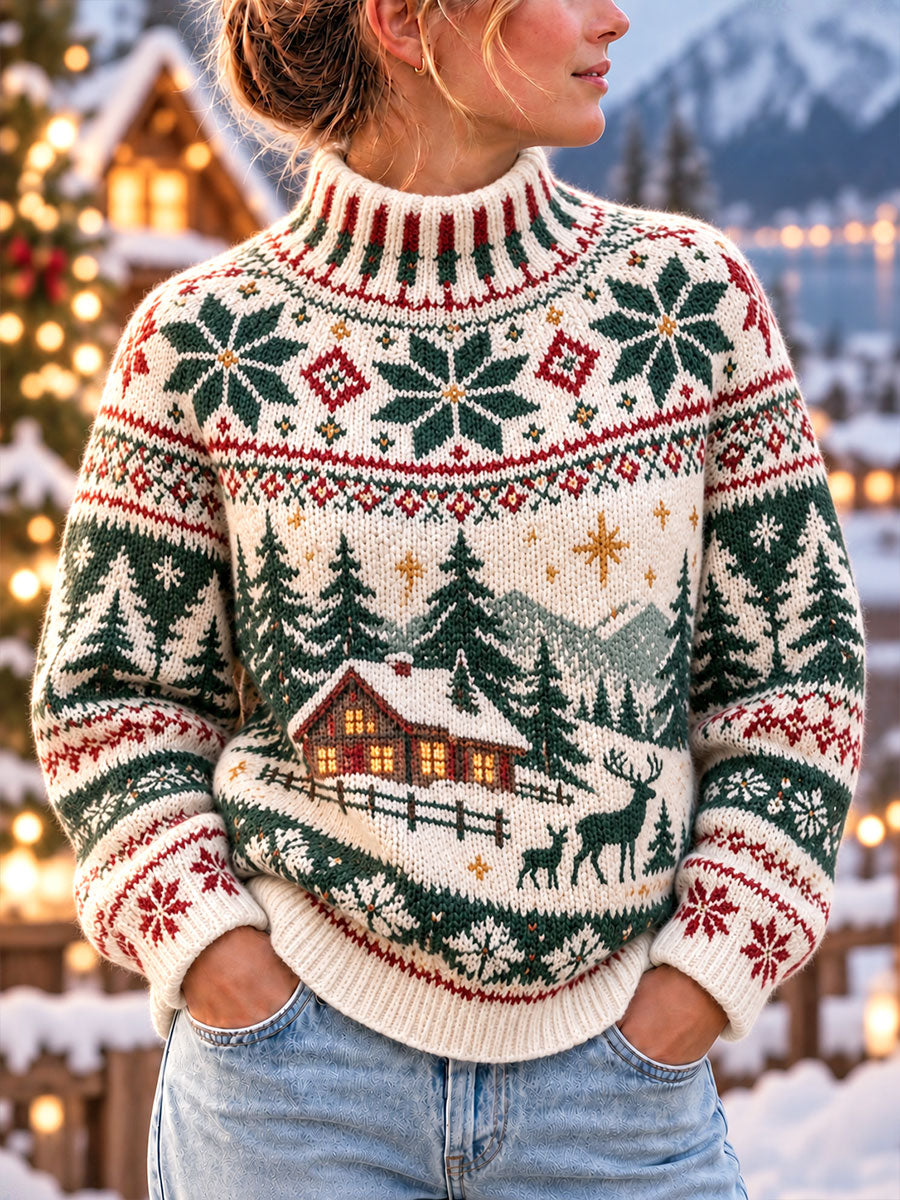 Kvinners juletopper i nordisk stil