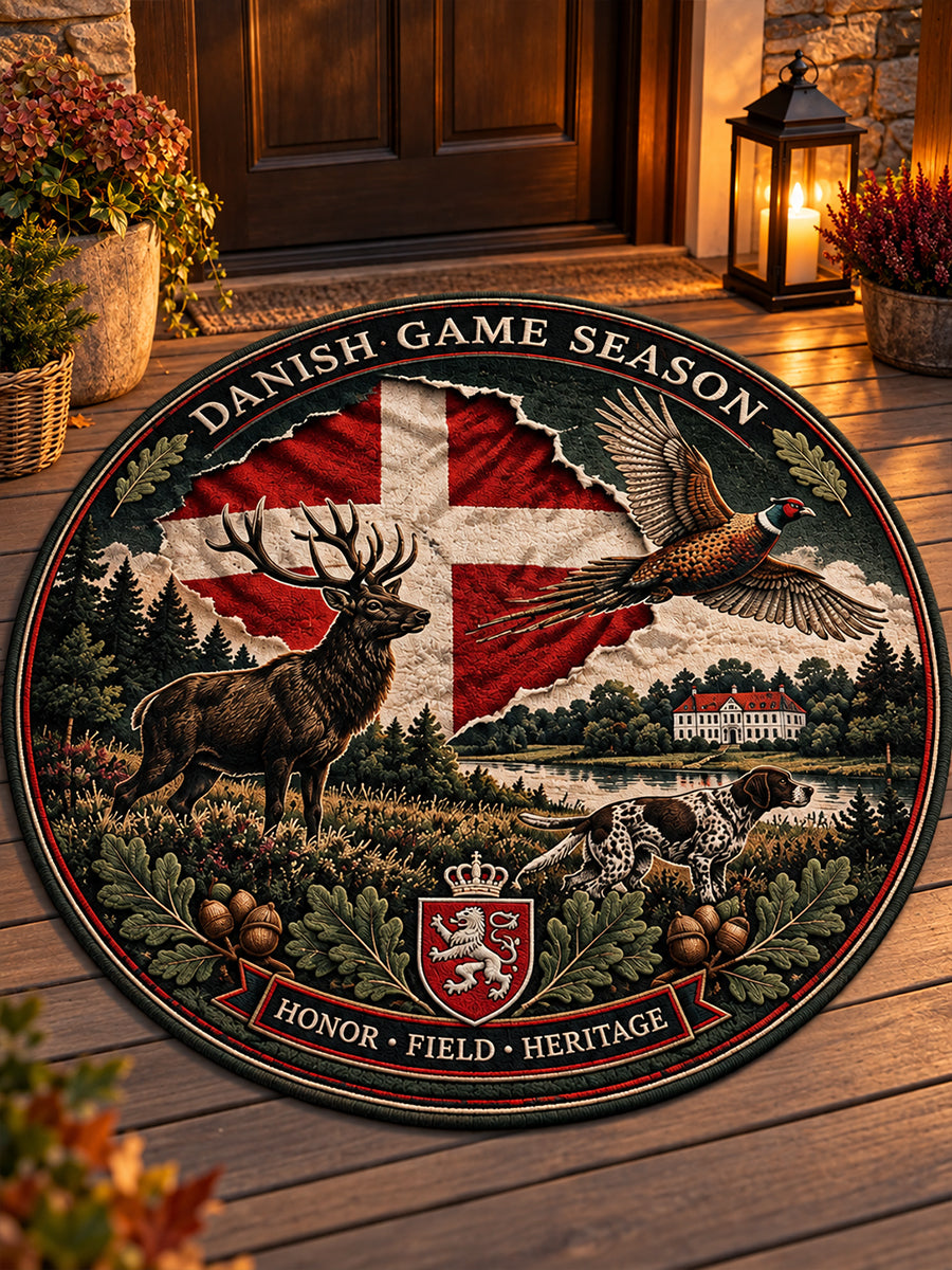 Jagtsæson-hyldesttæppe med grafisk print