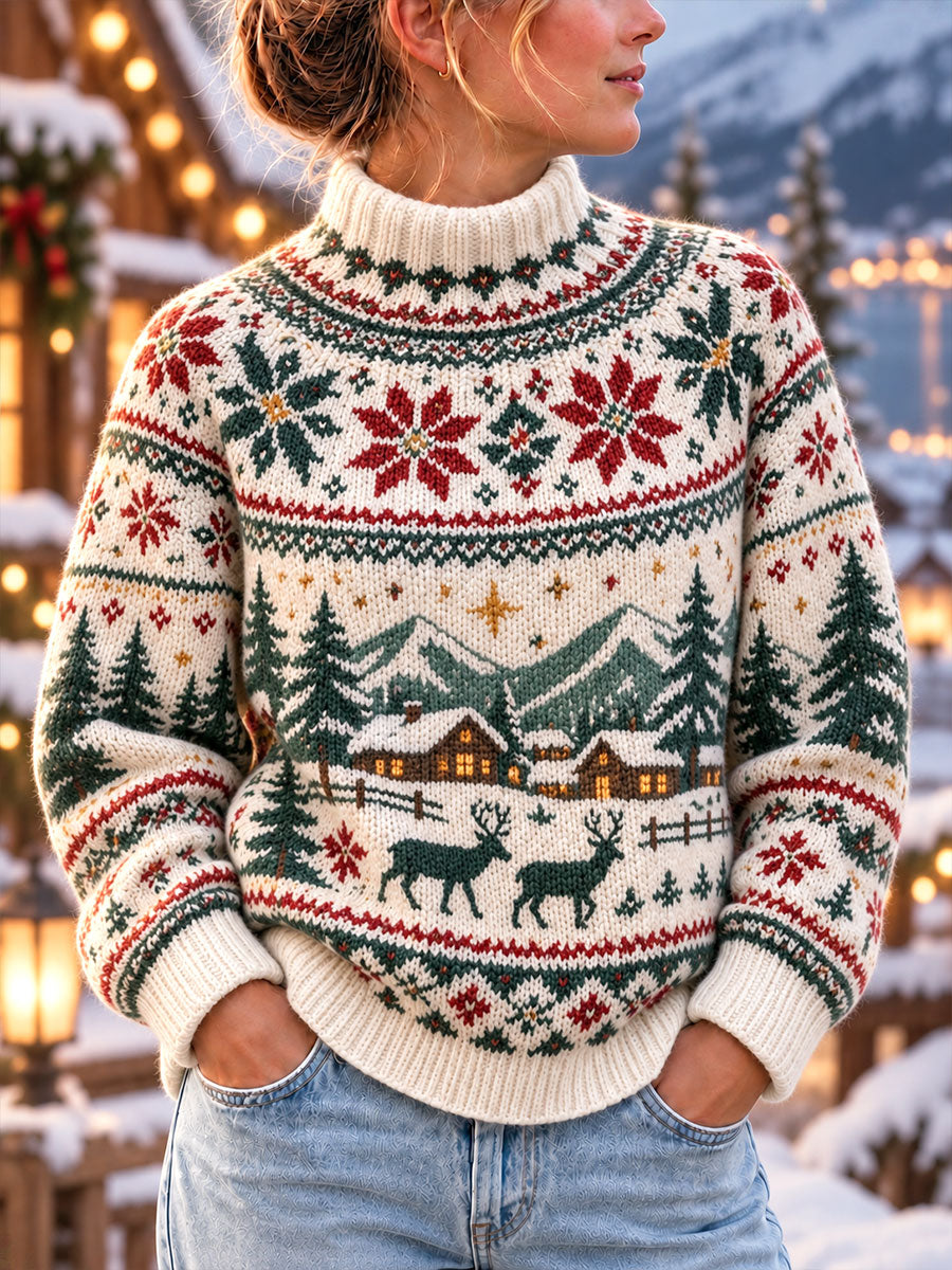 Kvinners juletopper i nordisk stil