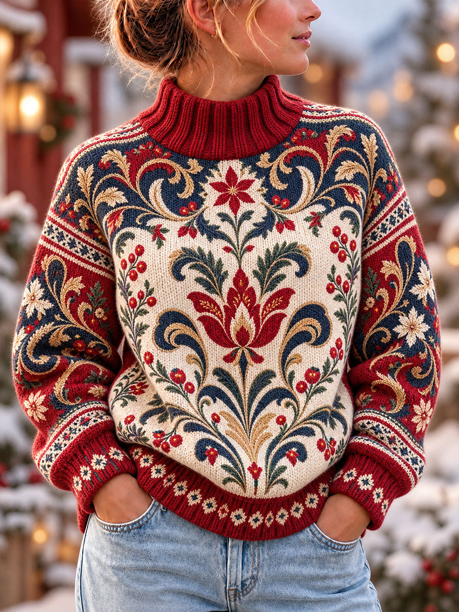 Kvinners juletopper i norsk stil