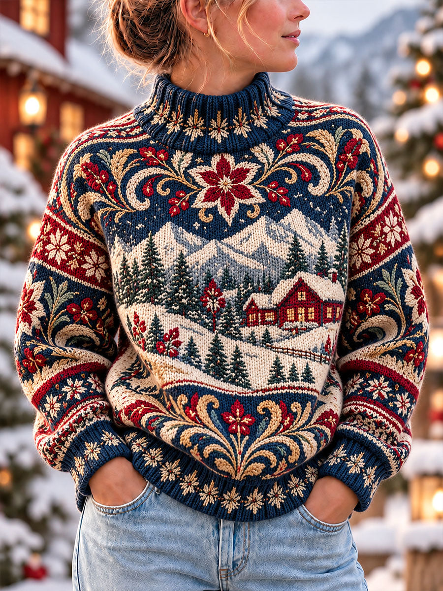 Kvinners juletopper i norsk stil