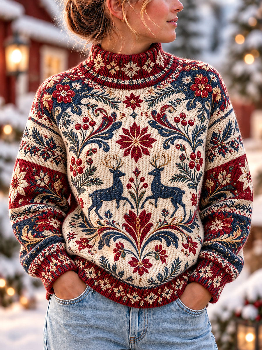 Kvinners juletopper i norsk stil