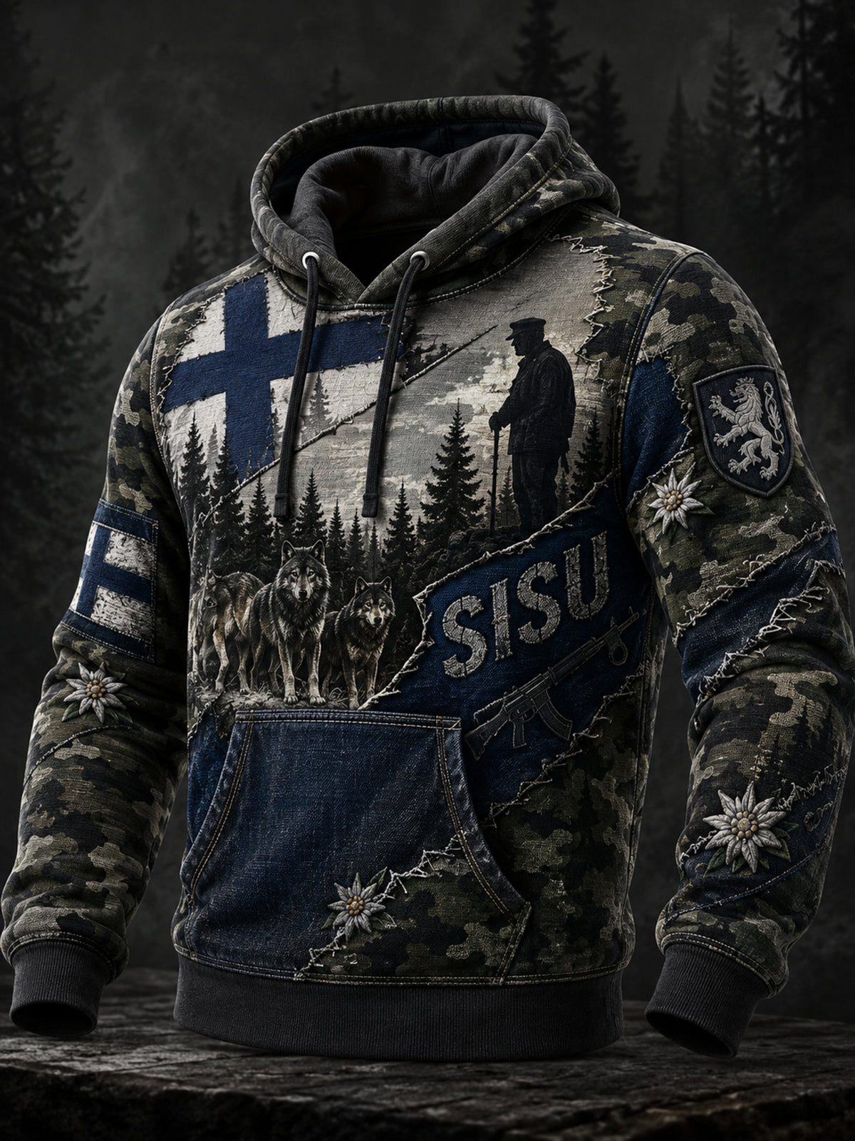 Miesten suomalainen Veteran muistomerkki Graafinen tulostuspainopaikka