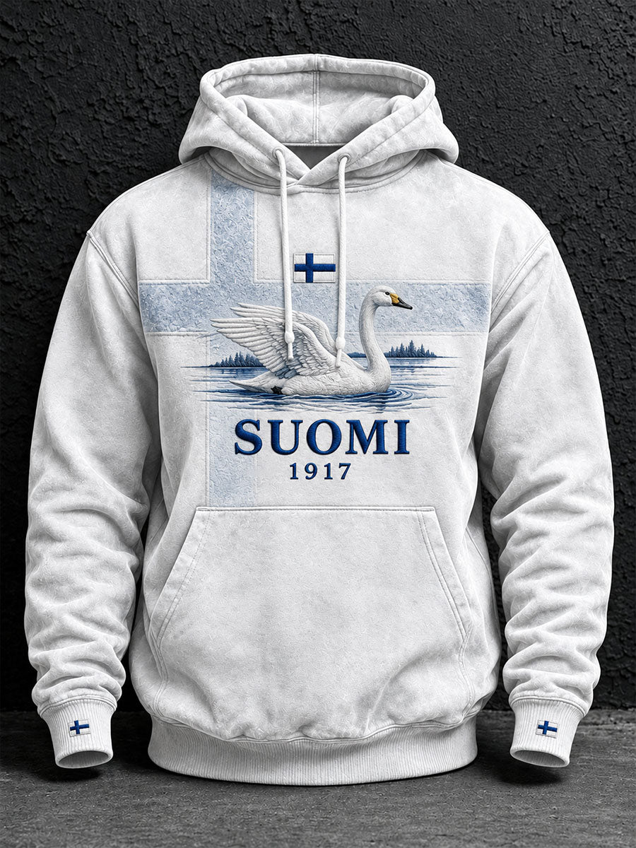 Miesten Suomen henkeytetty huppari