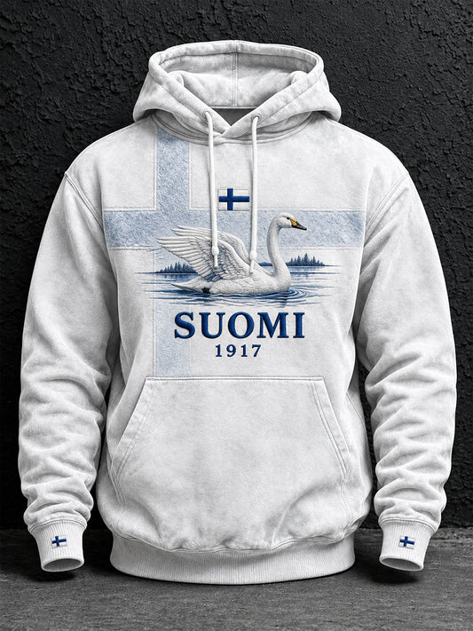 Miesten Suomen henkeytetty huppari