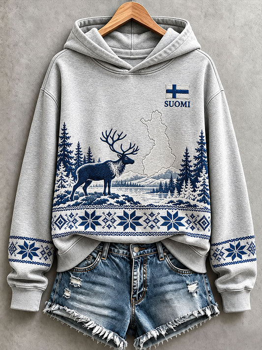 Naisten Suomi-inspiraation hoodie